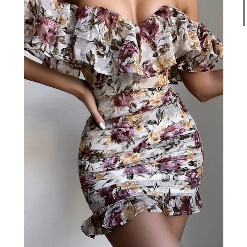 Floral off the shoulder dress